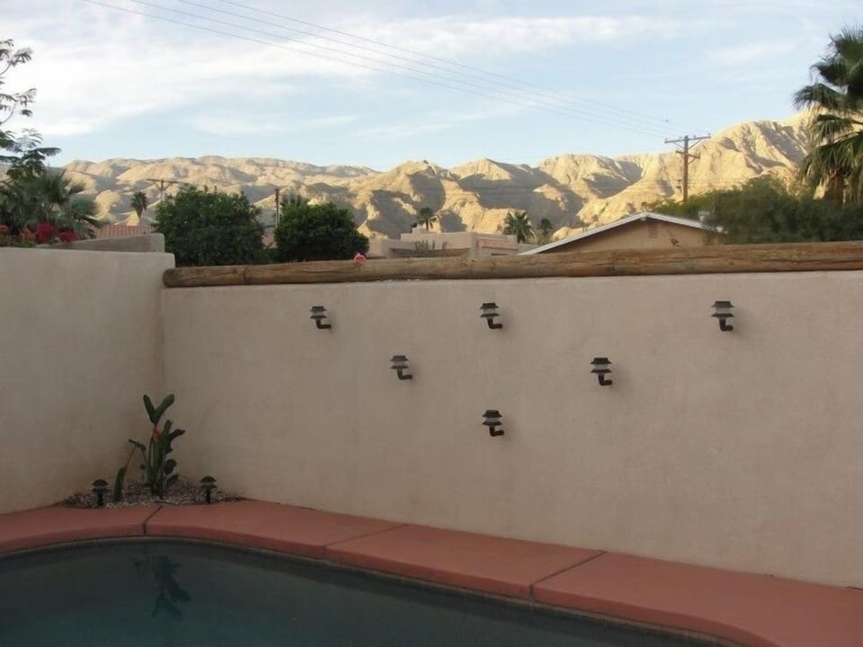Front Courtyard With Salt Water Pool with Front View of Santa Rosa Mountains