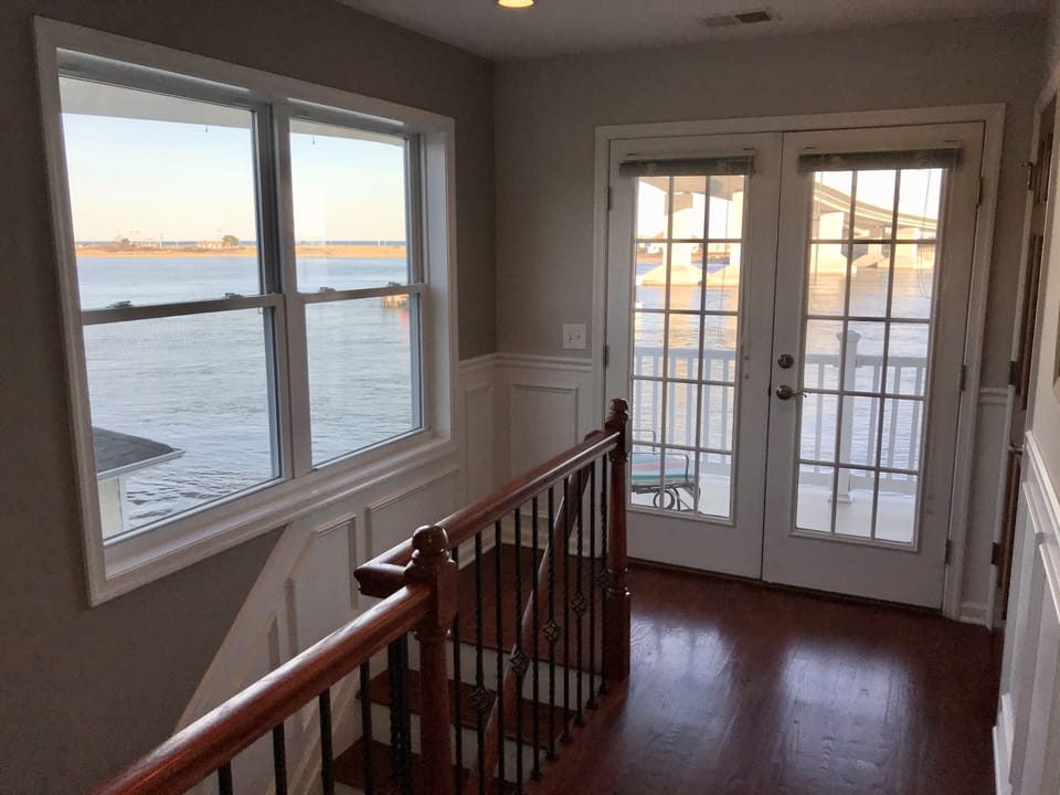 Water views from upstairs hallway 