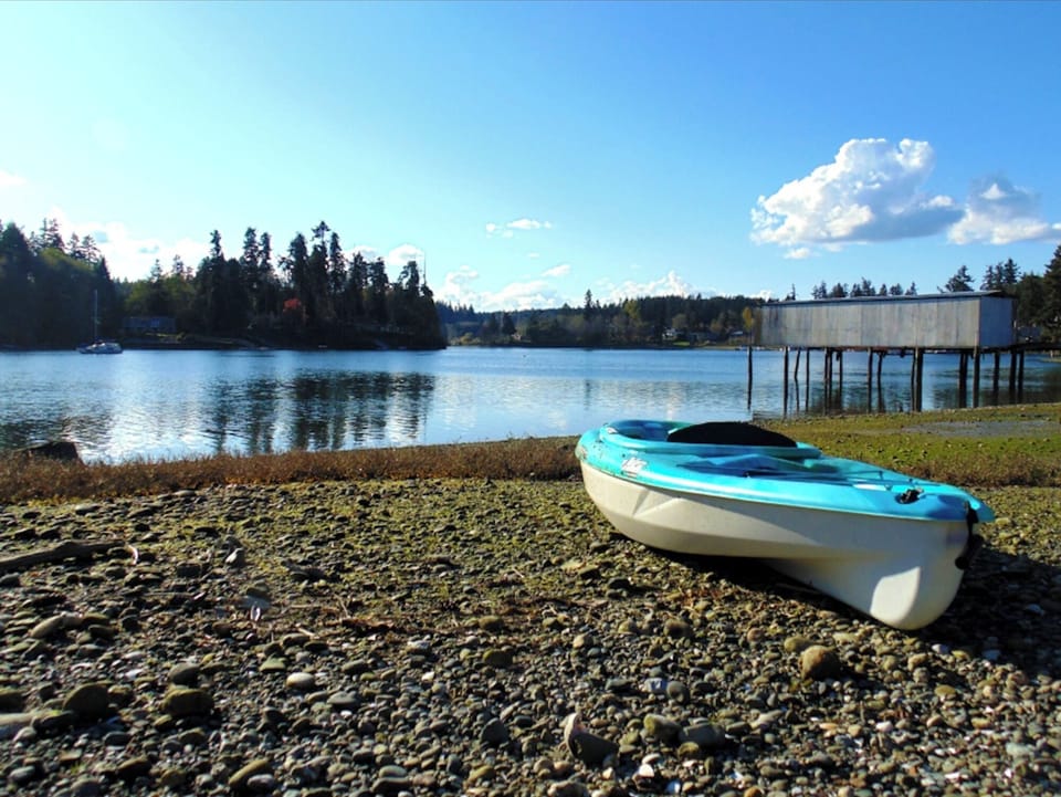 Complimentary usage of kayaks. View from beach.