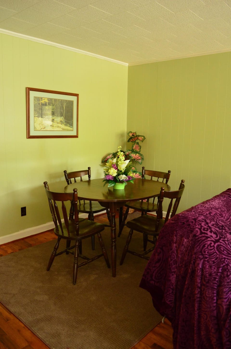 Table in living room for eating or playing cards!