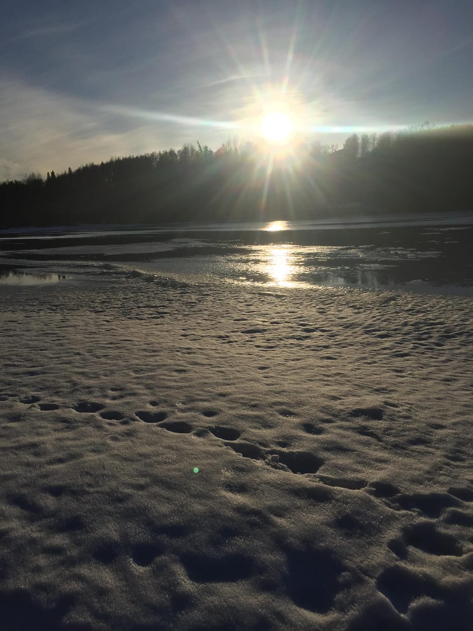 Winter ice melting