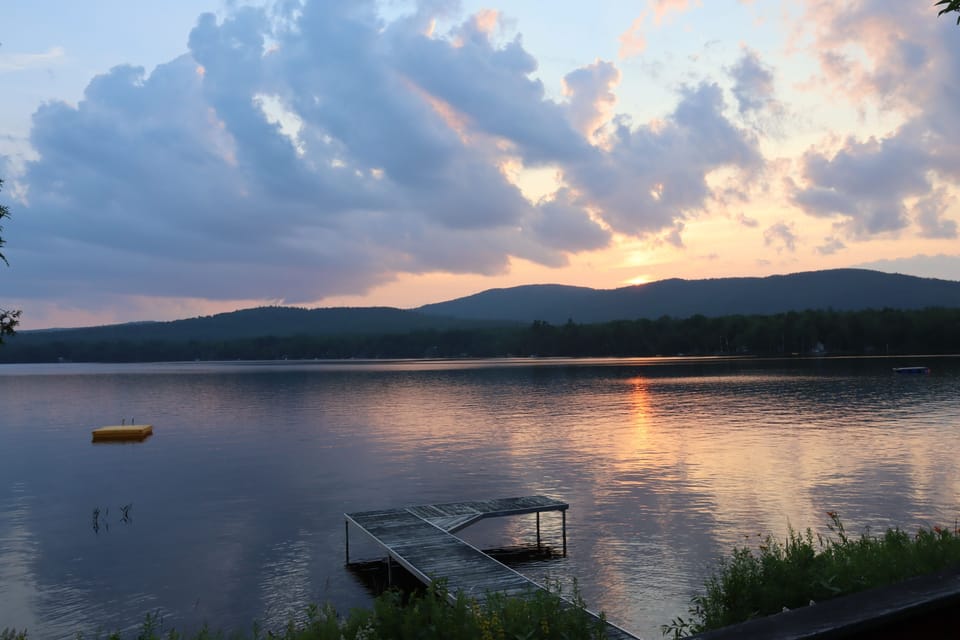 Sun setting over Whetstone Pond
