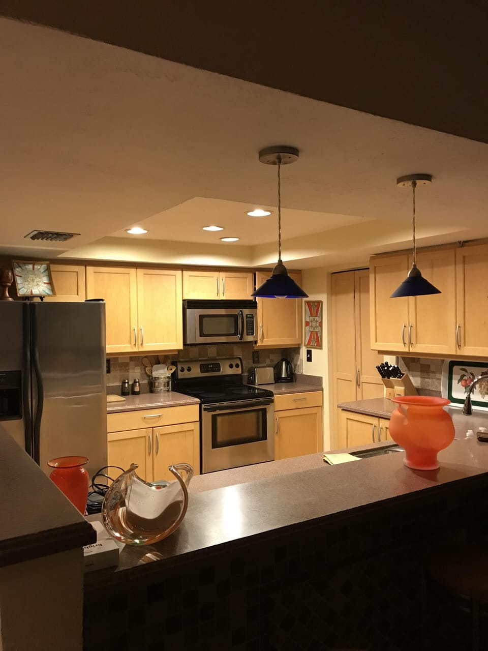 Kitchen , living room, master bed room and bath