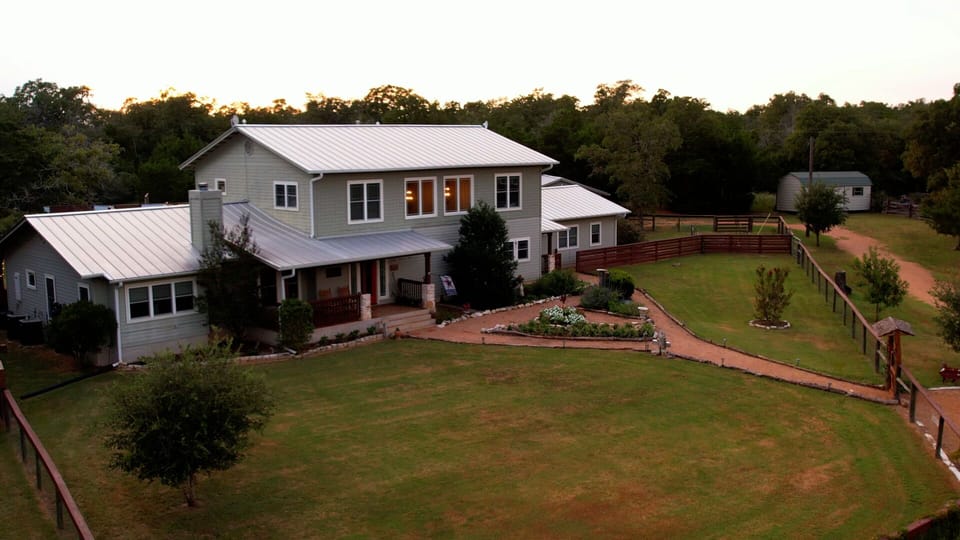 Drone view of lodge