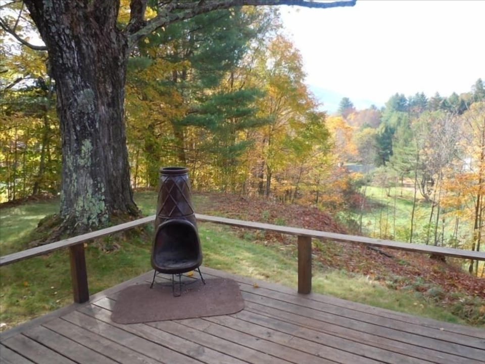 Deck with chiminea