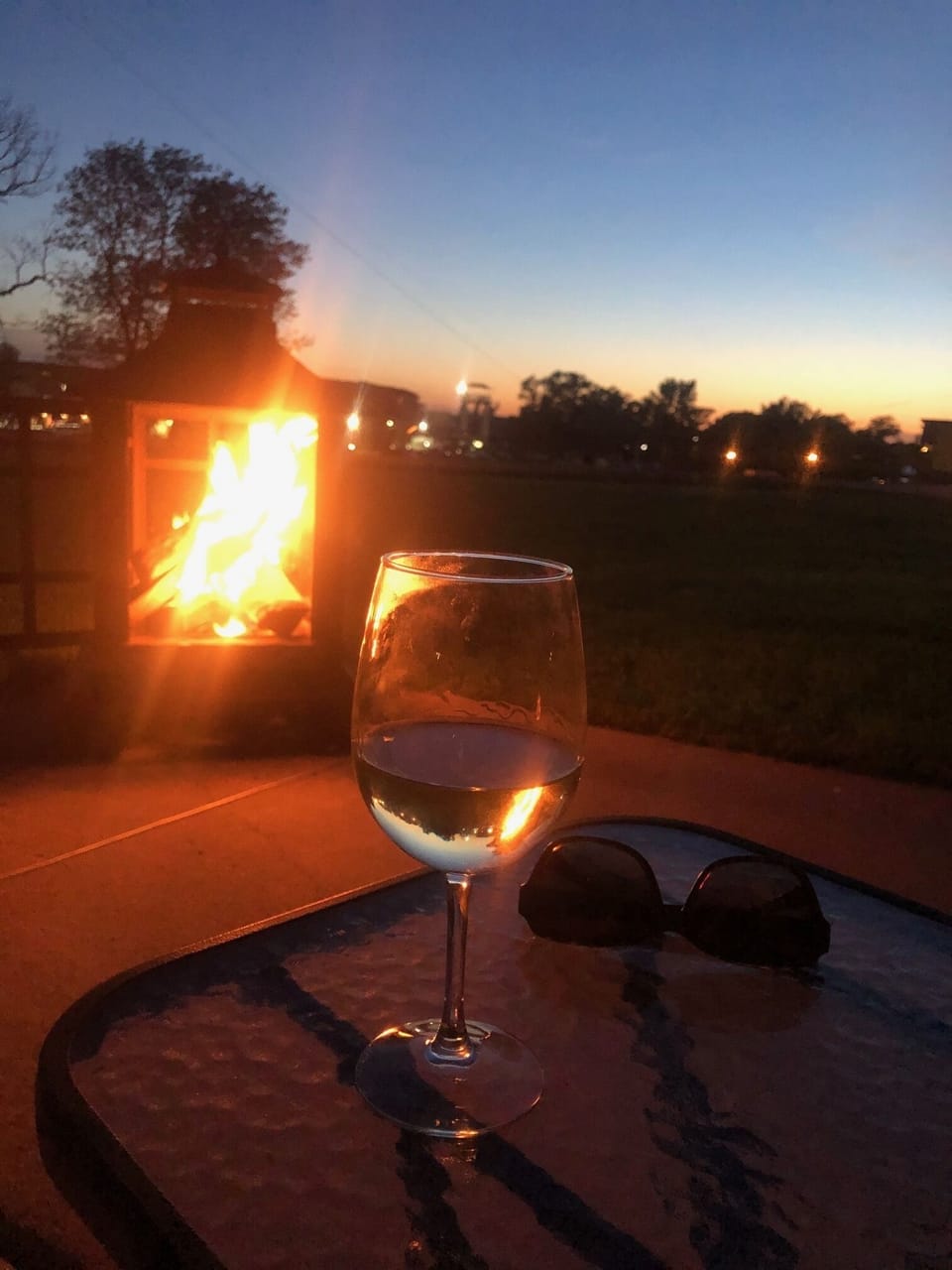 Back patio - great sunsets, outdoor firepit and view of Sat. night fireworks. 
