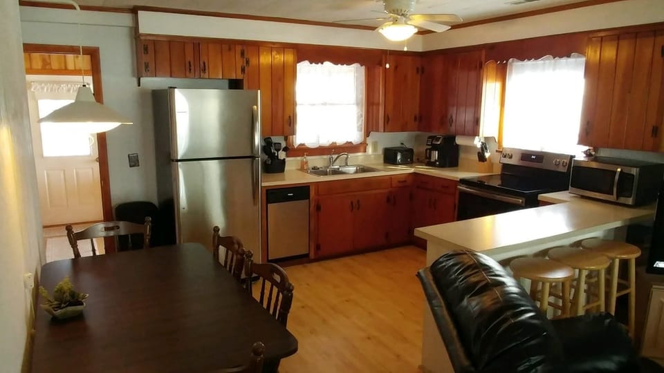 Kitchen with dining area.