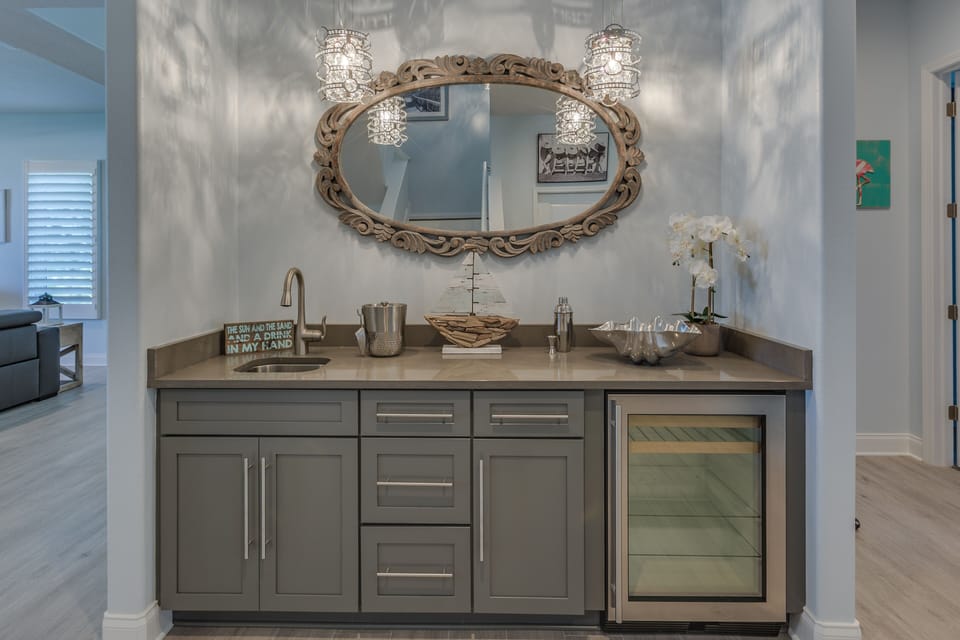 Wet bar in the living area