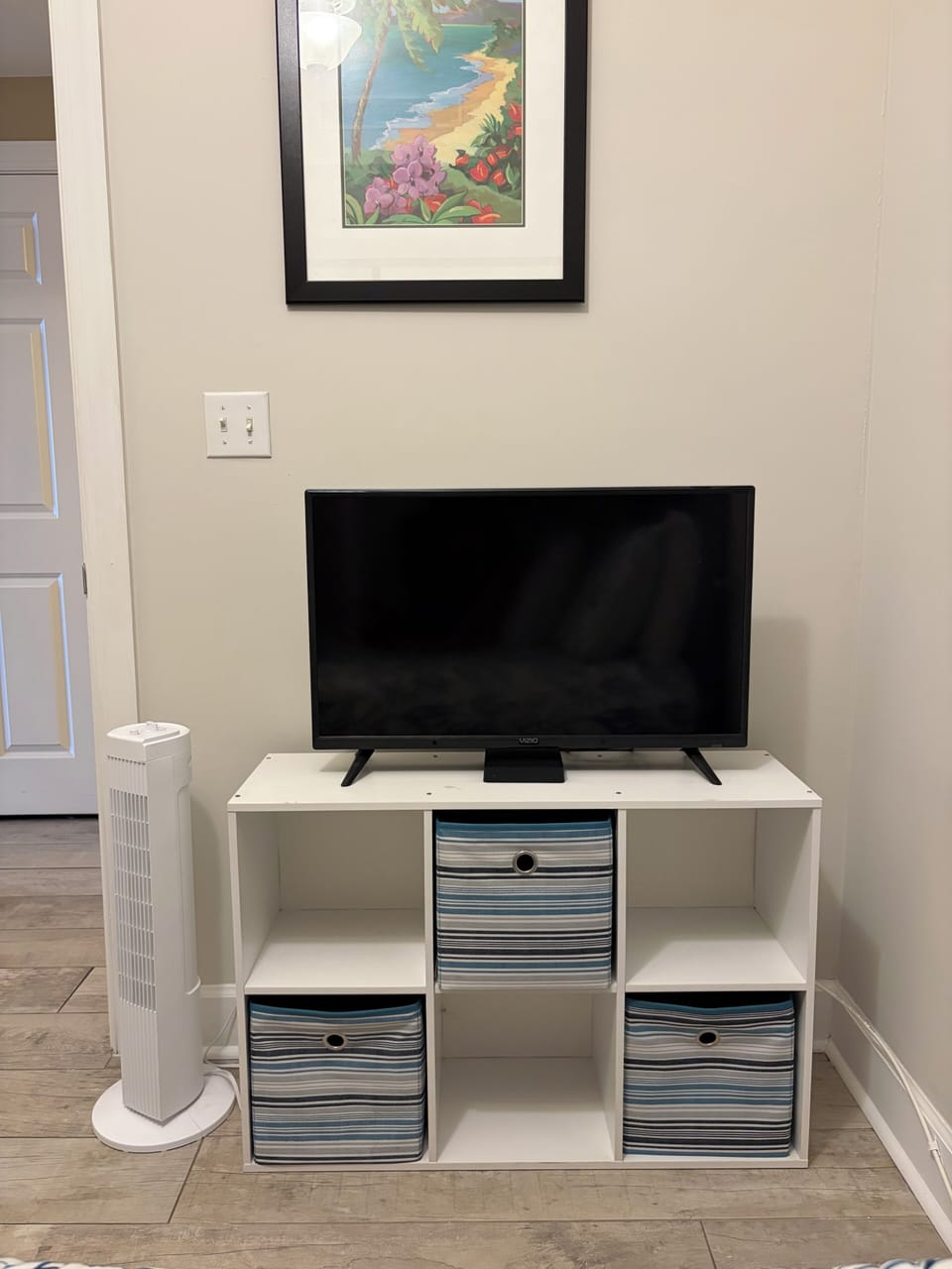 Bunk Room TV and cubby dresser