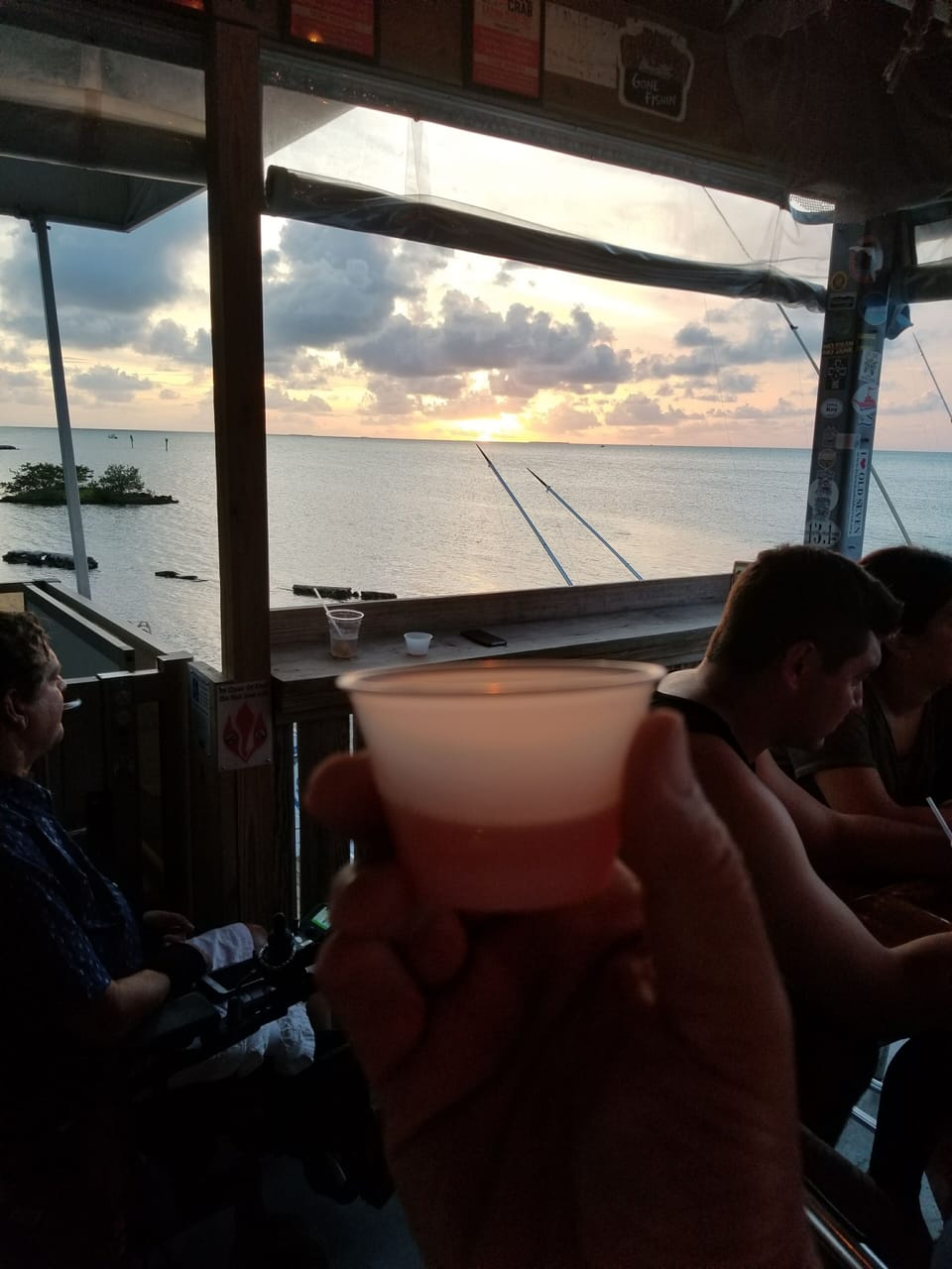  Key's Fisheries upstairs Tiki Honky Conch, free sunset toast!  Cheers!