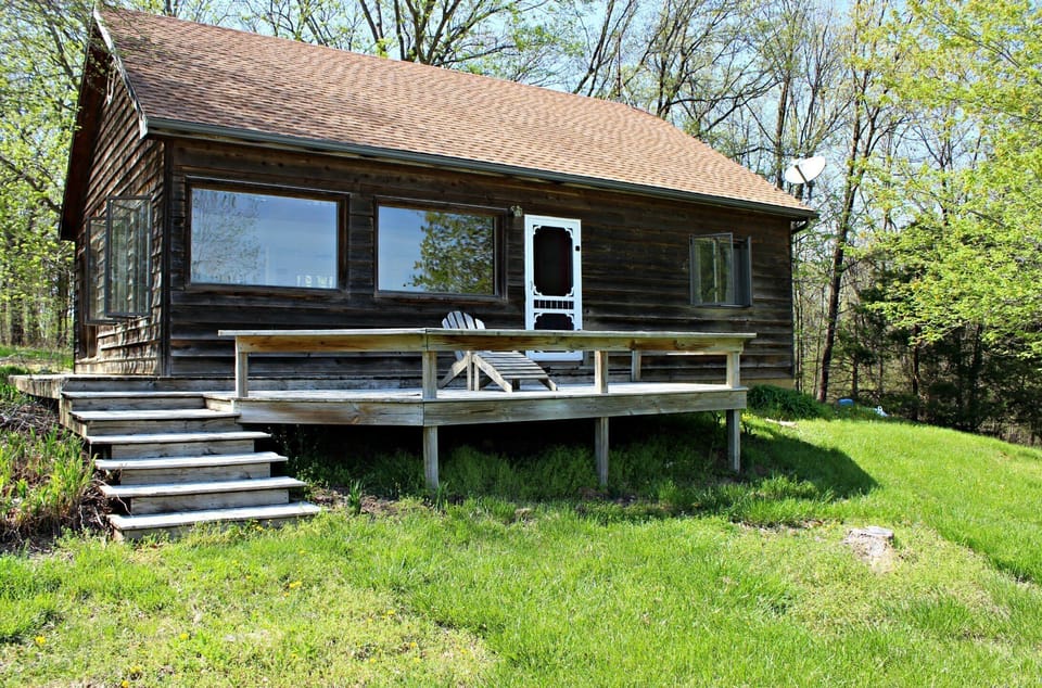 Front of house with deck. Perfect for grilling or stargazing.
