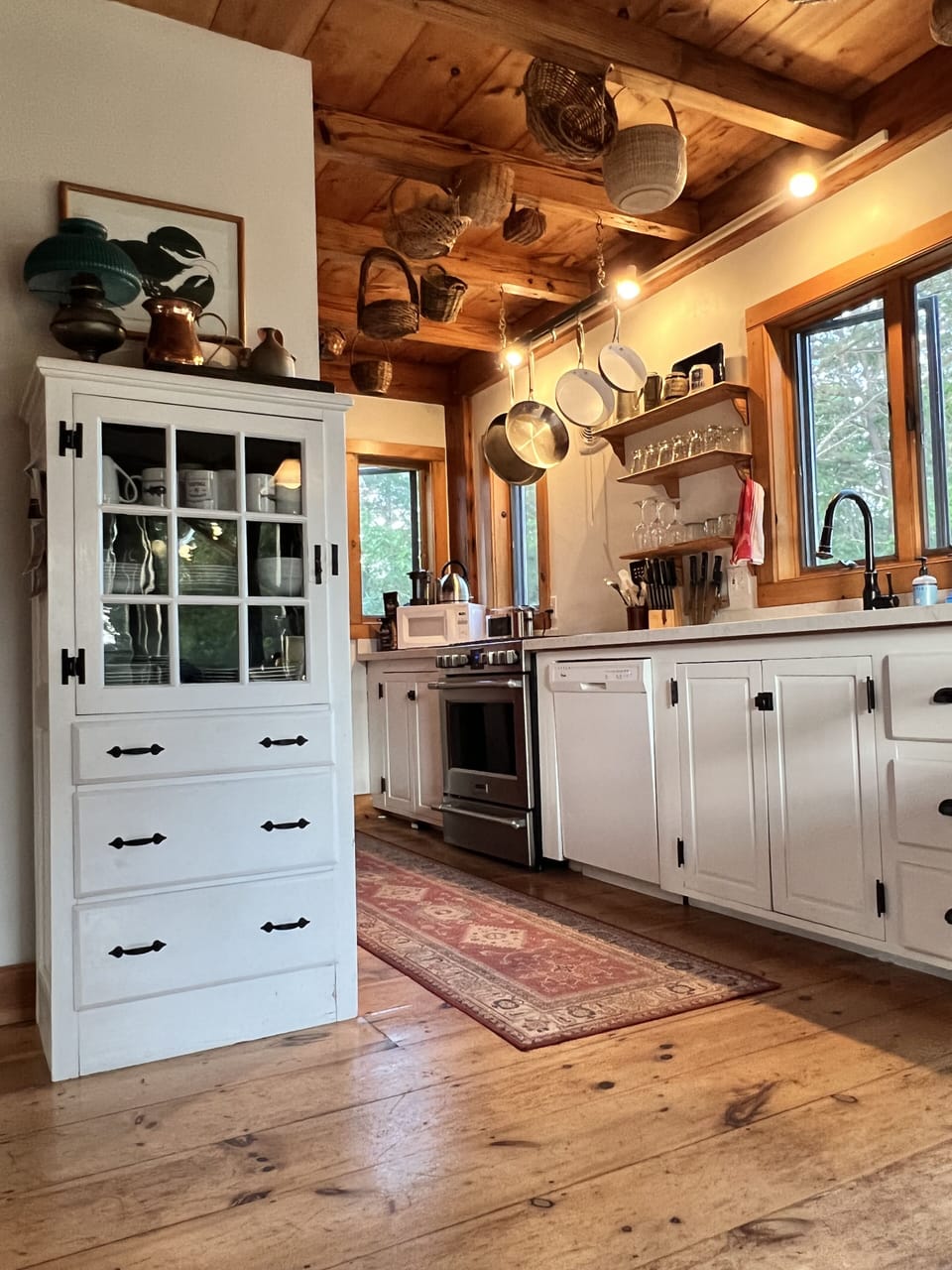 Chef's galley kitchen with china hutch