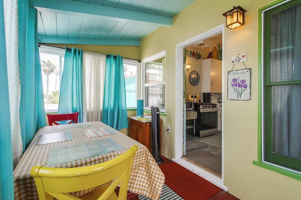 Covered patio dining table