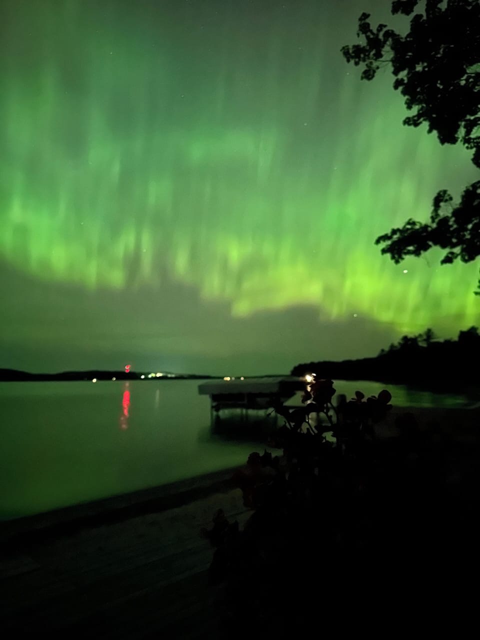 If you're lucky and awake, northern lights @ 12:30AM visible from the beach 
