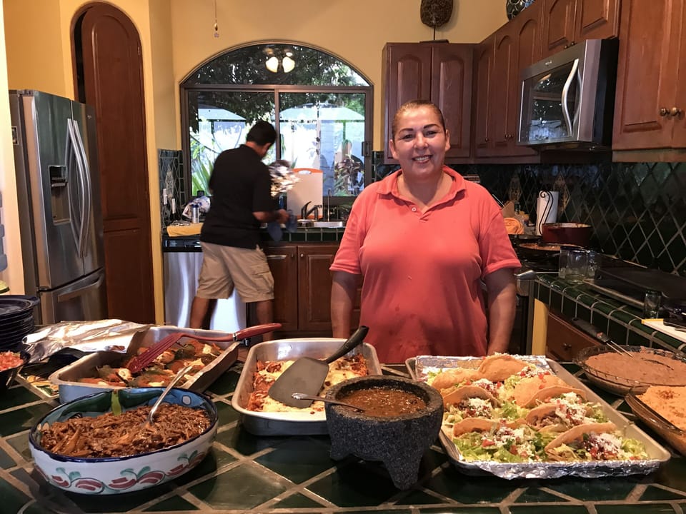 Norma our cook who prepares delicious meals