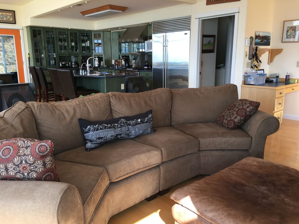 From Window seat area looking towards kitchen