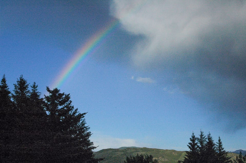 Rainbow from the hot tub 