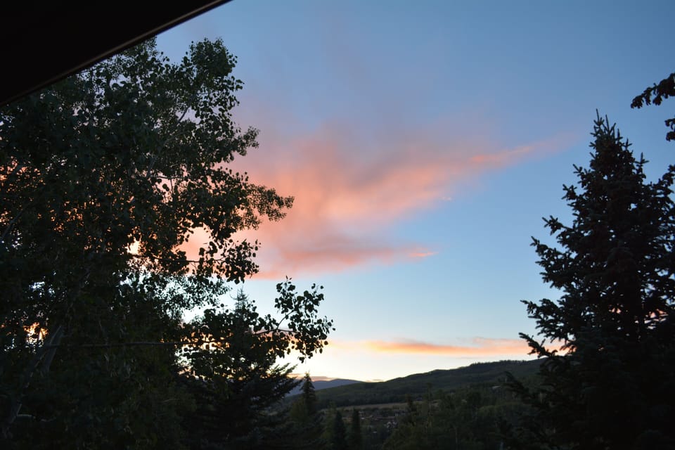 Sunrise from the hot tub 