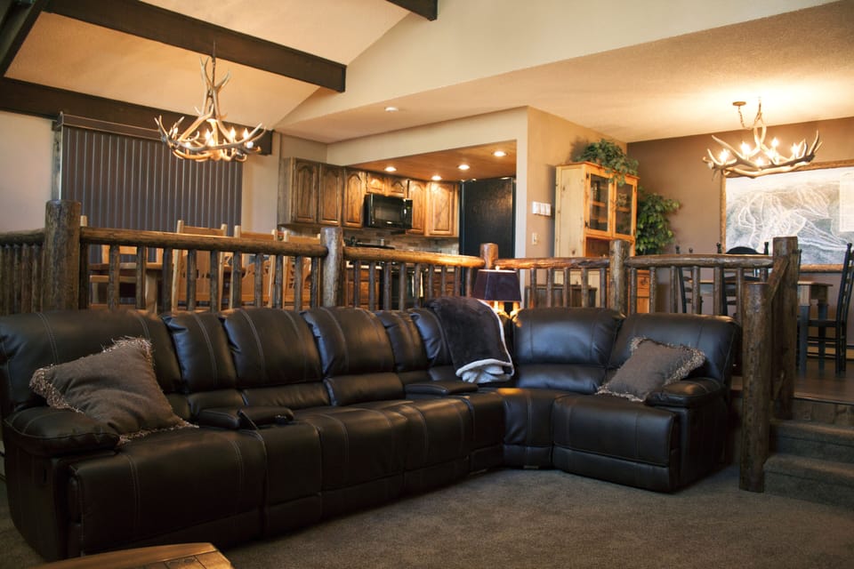 Large leather reclining sectional.