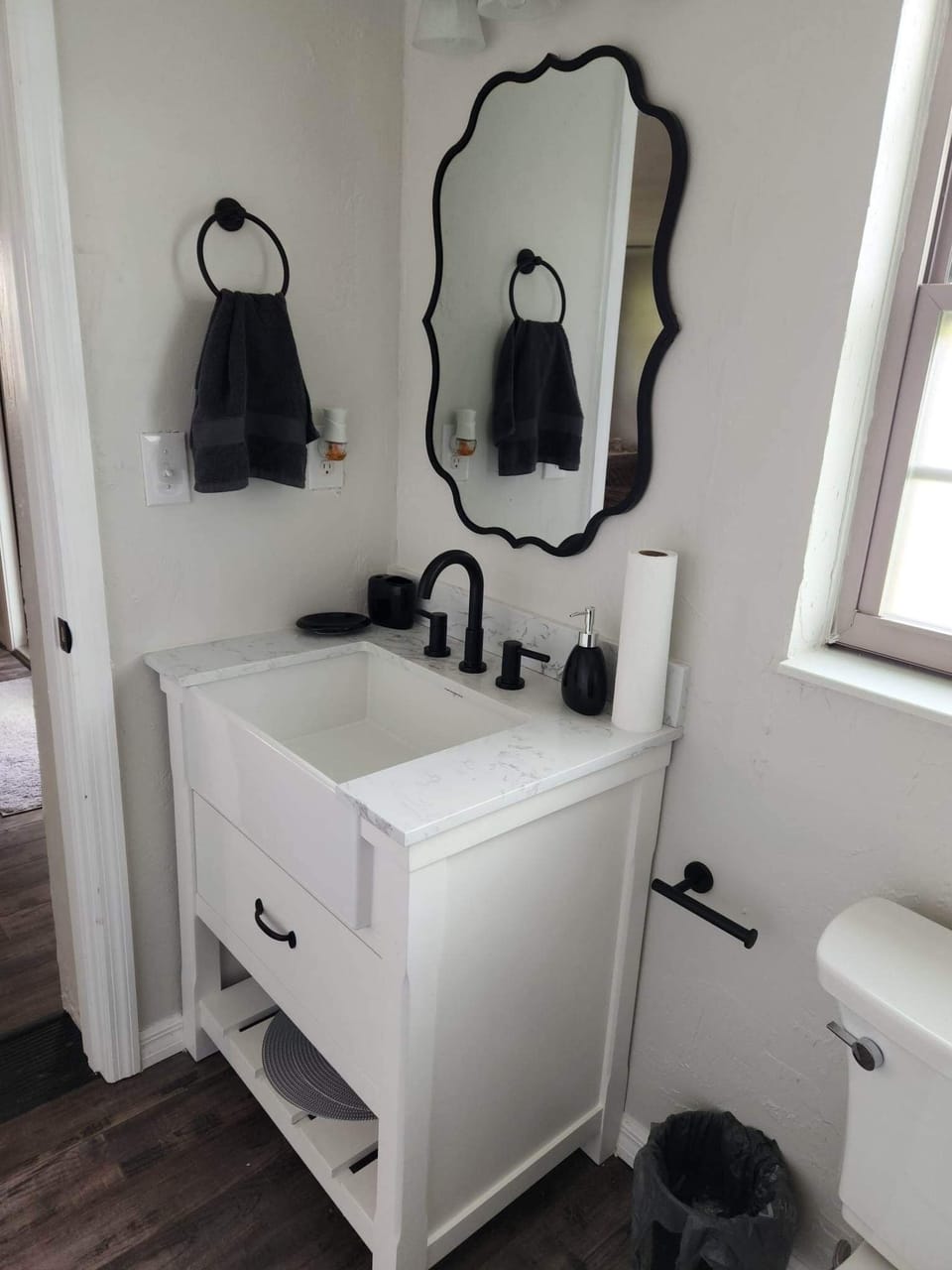 Vanity in bridal suite bathroom.
