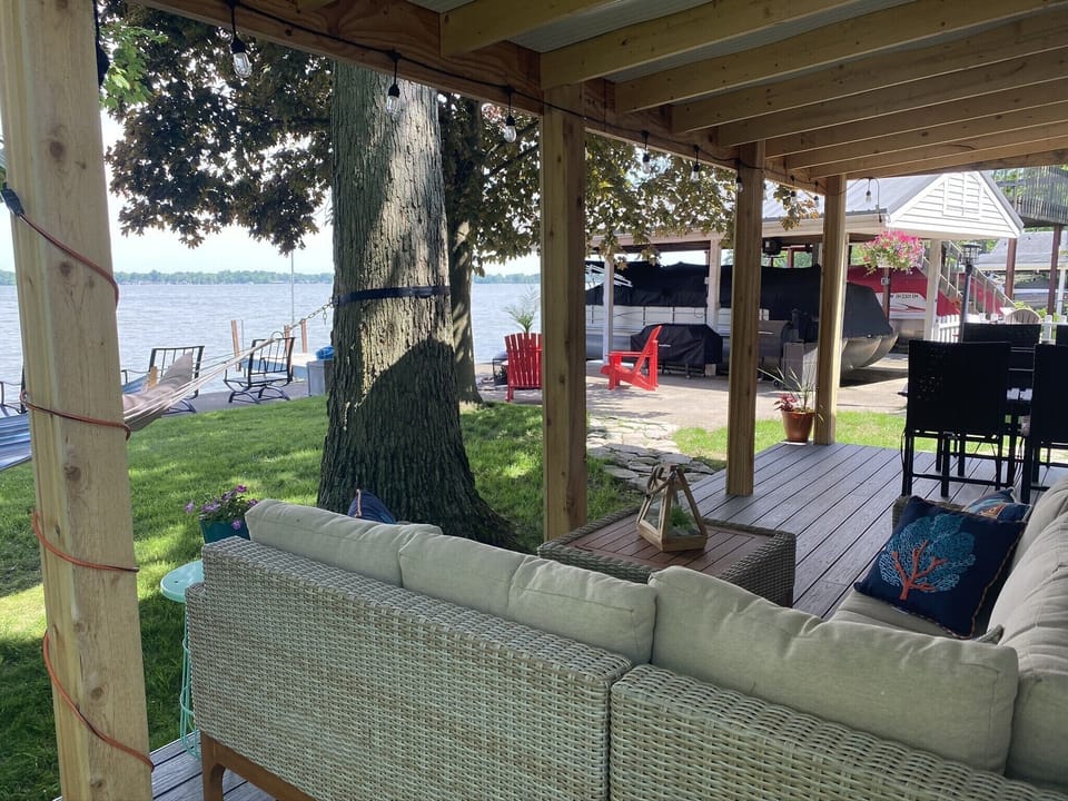 Additional view of the porch and it’s lake side view.
