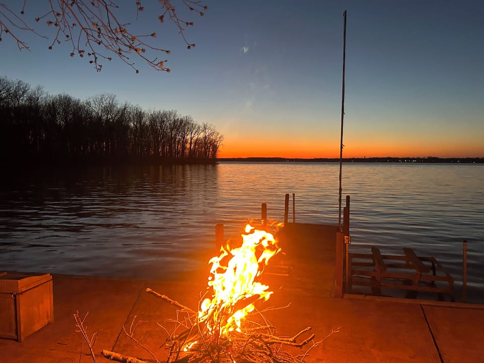 Amazing sunsets and lake side firepit