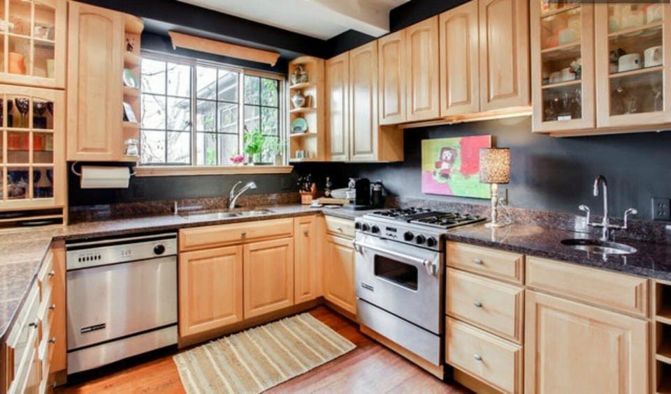 Gourmet kitchen equipped with new Kitchenaid Pro appliances