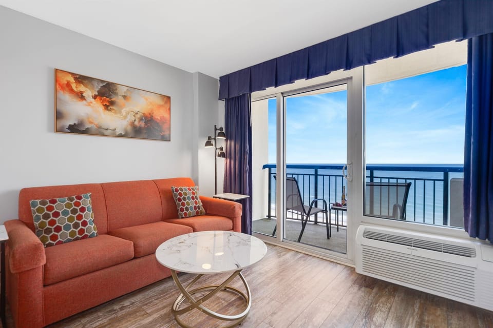 Relax in our spacious oceanview living room
