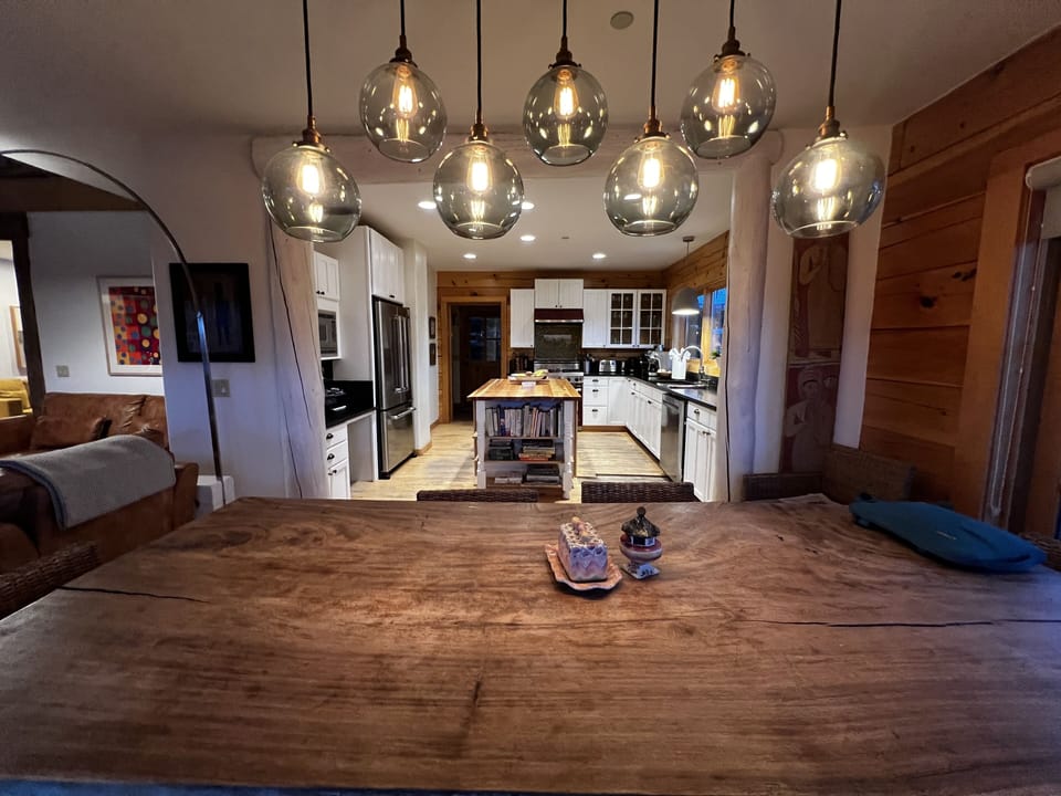 View from dining room to kitchen 