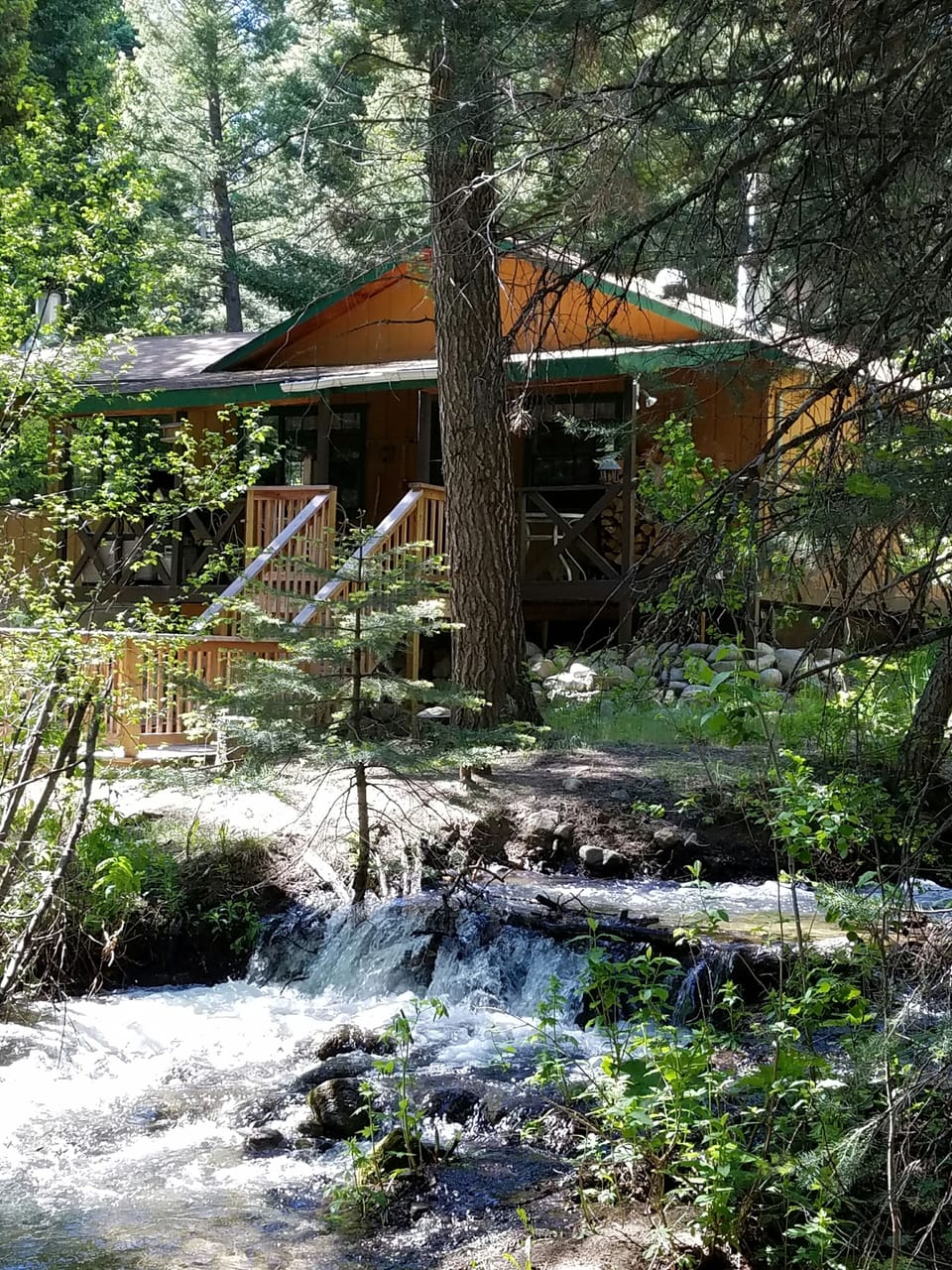 The Cabin  from the stream side.  The sound of the water  alone is heavenly.
