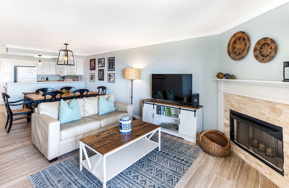 Living room with a queen sleeper sofa