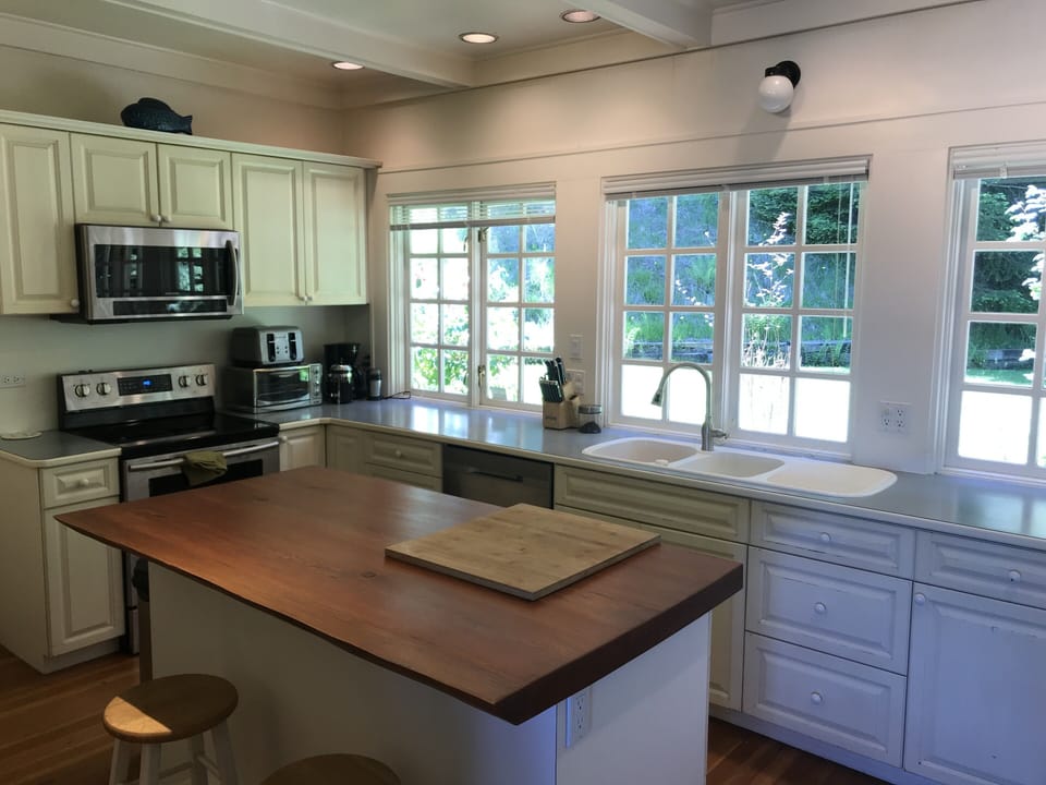 This kitchen has every convenience, including a herb garden right outside