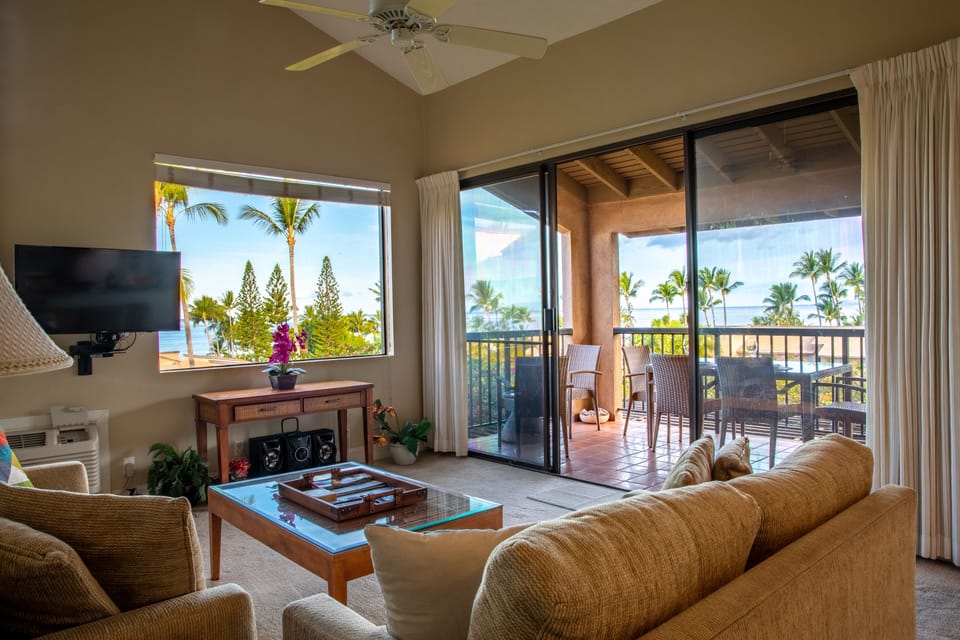 Drink in the gorgeous, panoramic ocean views from the living room of Ekahi 26C!