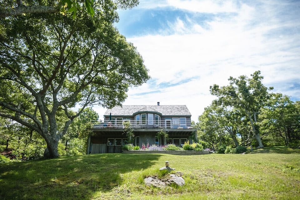 looking up the hill at the house