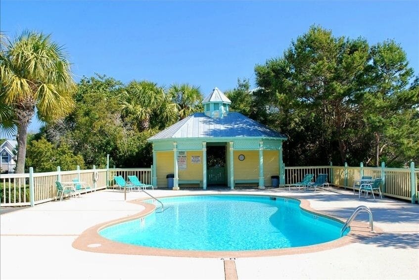 Community pool - only  two houses away from our front porch.