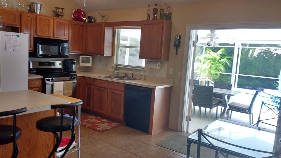 kitchen looking out to pool