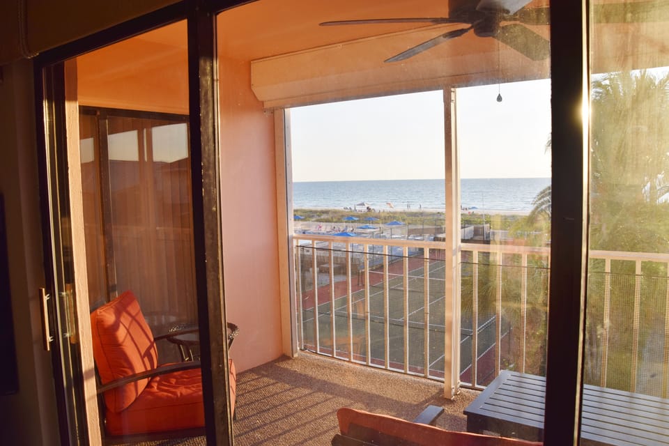 View of the water right from the living room and balcony. 