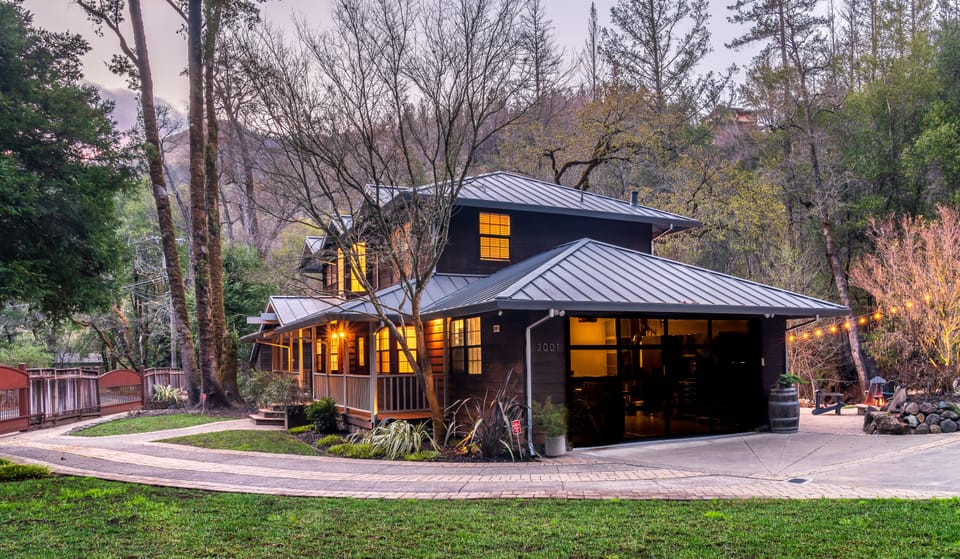 Our home is on 1 acre in beautiful setting alongside Sonoma Creek