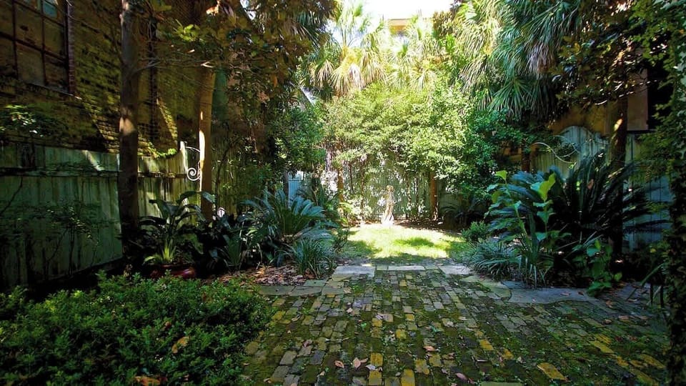 Lovely private courtyard so rare for downtown Charleston. Enjoy an evening cocktail underneath the orange tree, and help yourself to fresh oranges!