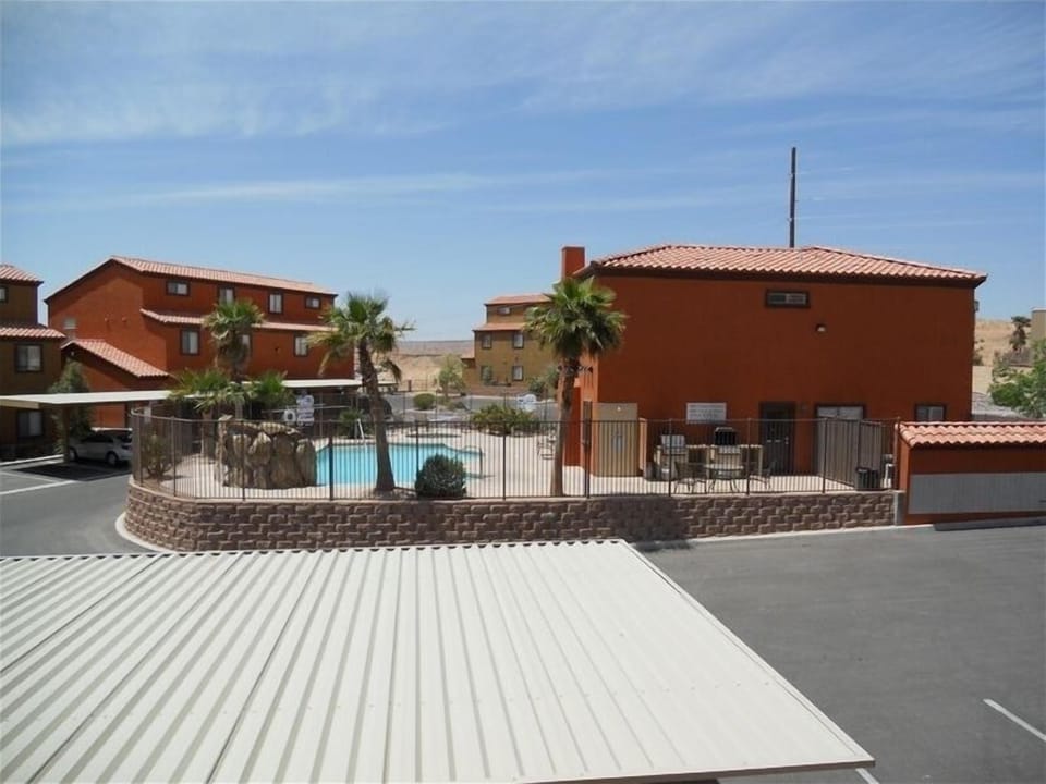 View from our balcony, the pool and hot tub are straight across!
