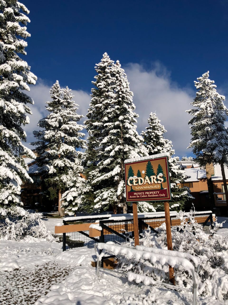 Entrance to the Cedars from the ski slope.