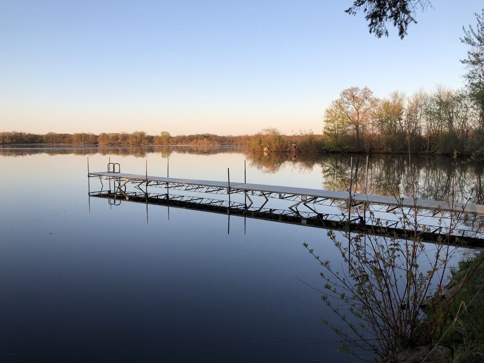 Aluminum pier. Seasonal. Removed in winter.