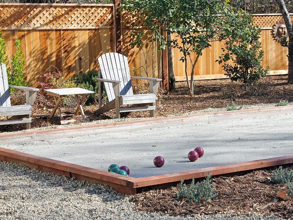Enjoy a game of bocce ball after visiting local wineries and restaurants.