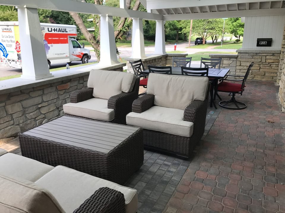 Best part of the house! Beautiful covered/furnished patio with skylights