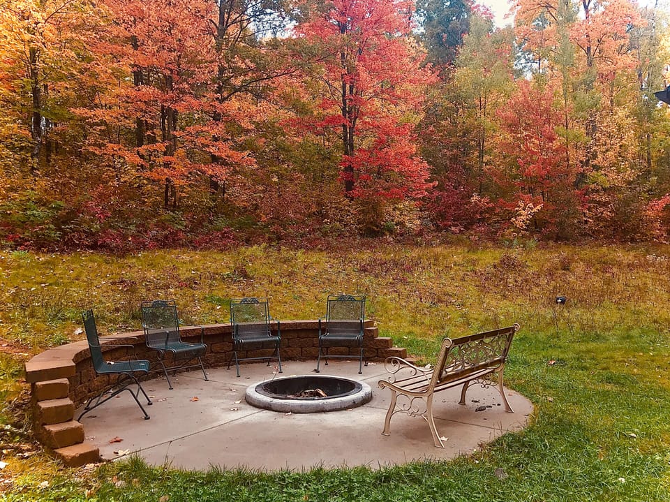 Newly updated fire pit! Fall colors!