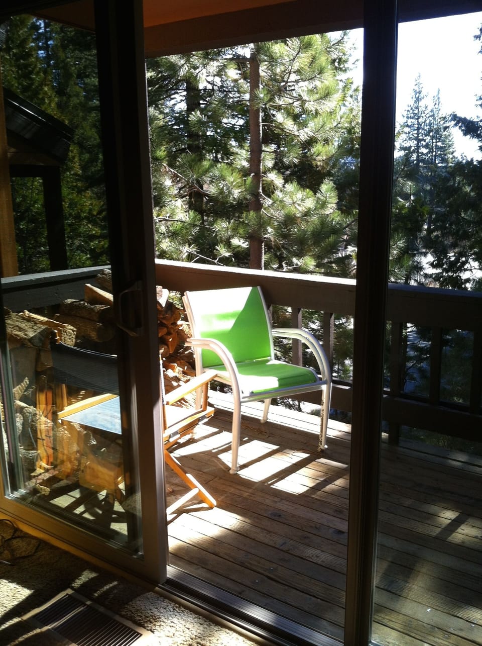 View from living room out on deck