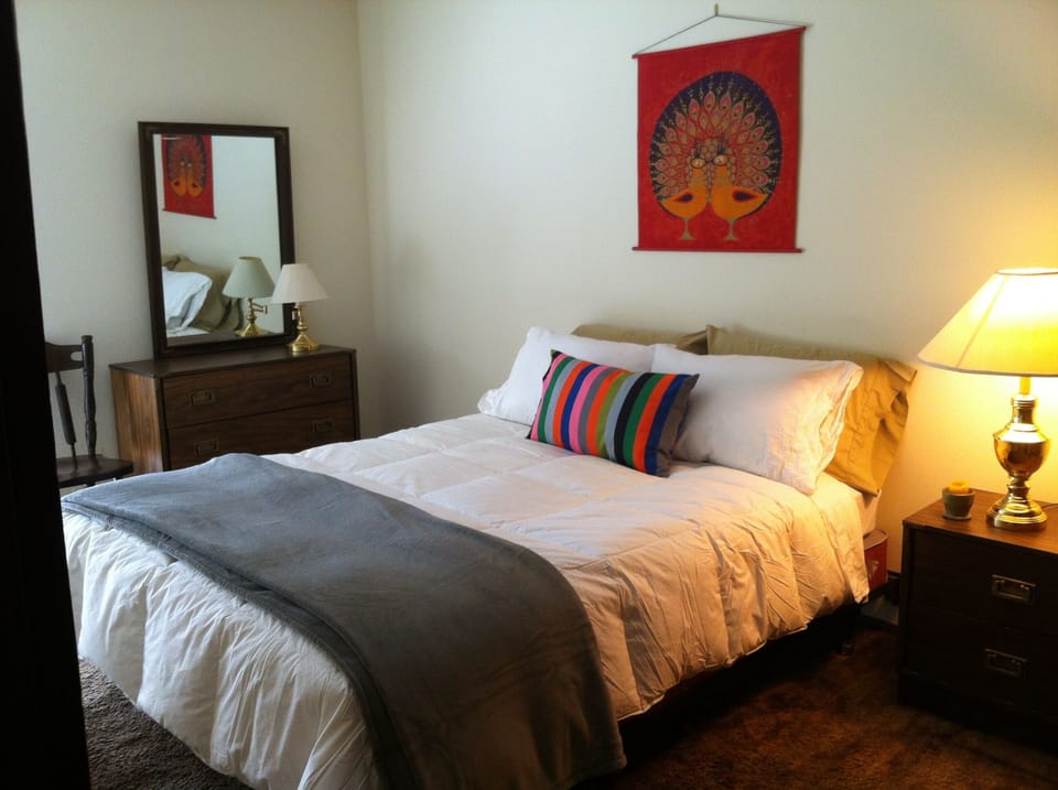 Bedroom #2:  queen bed.  Downstairs, shares a bath and shower.