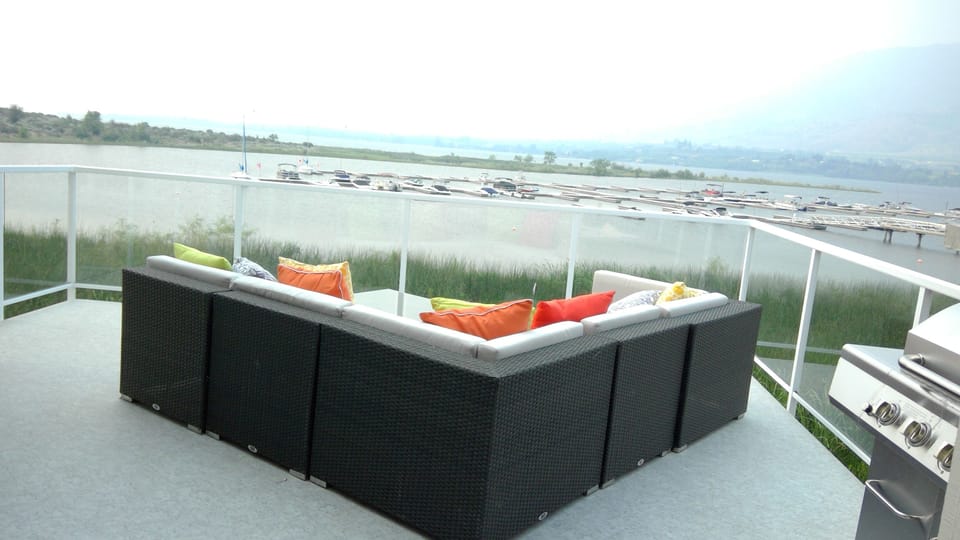 View facing West. Flexible furniture allows you to place it anywhere on the deck