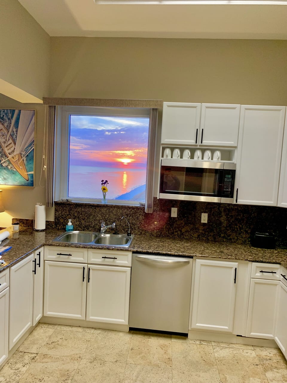Washing dishes after dinner doesn't even seem too bad with this view!