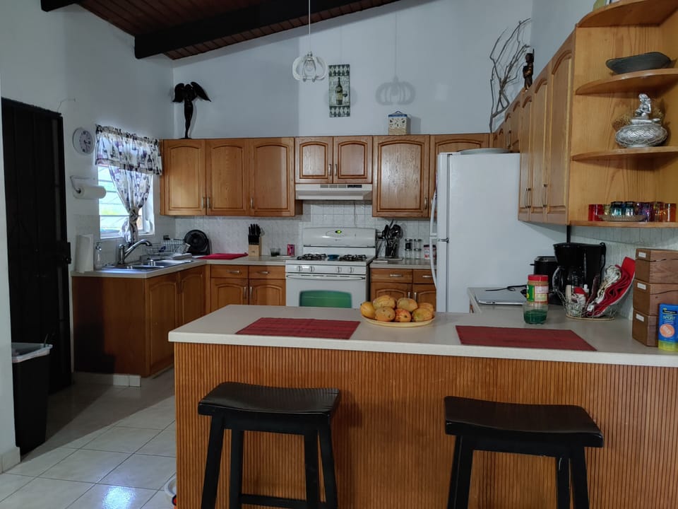 Fully equipped kitchen w/new frig.